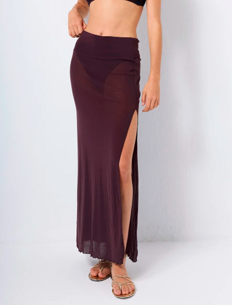 FALDA SARONG TULLE MARRON