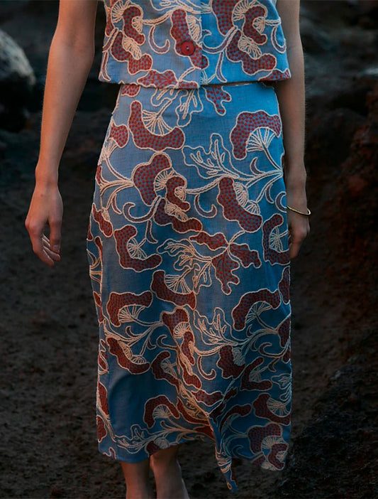 FALDA CORAL AZUL