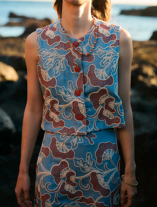 CHALECO CORAL AZUL