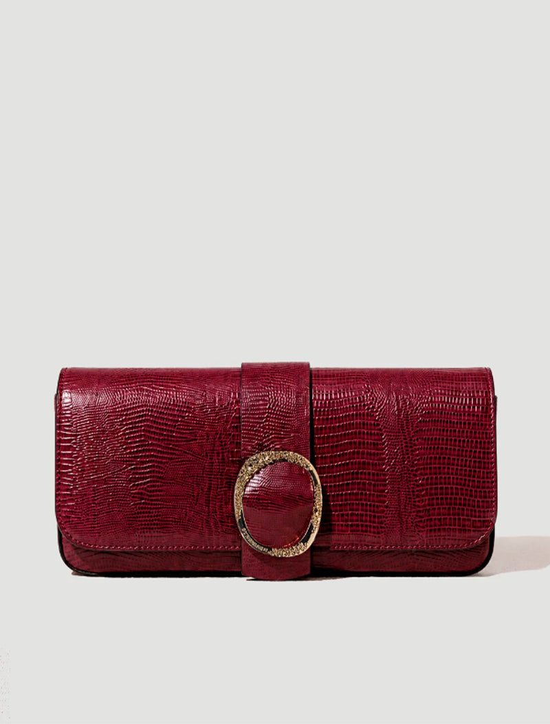 BOLSO LA BAGUETTE TEJUS VINO