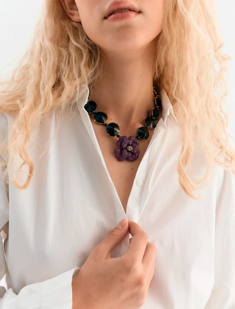 COLLAR DIANA FLOR MORADA