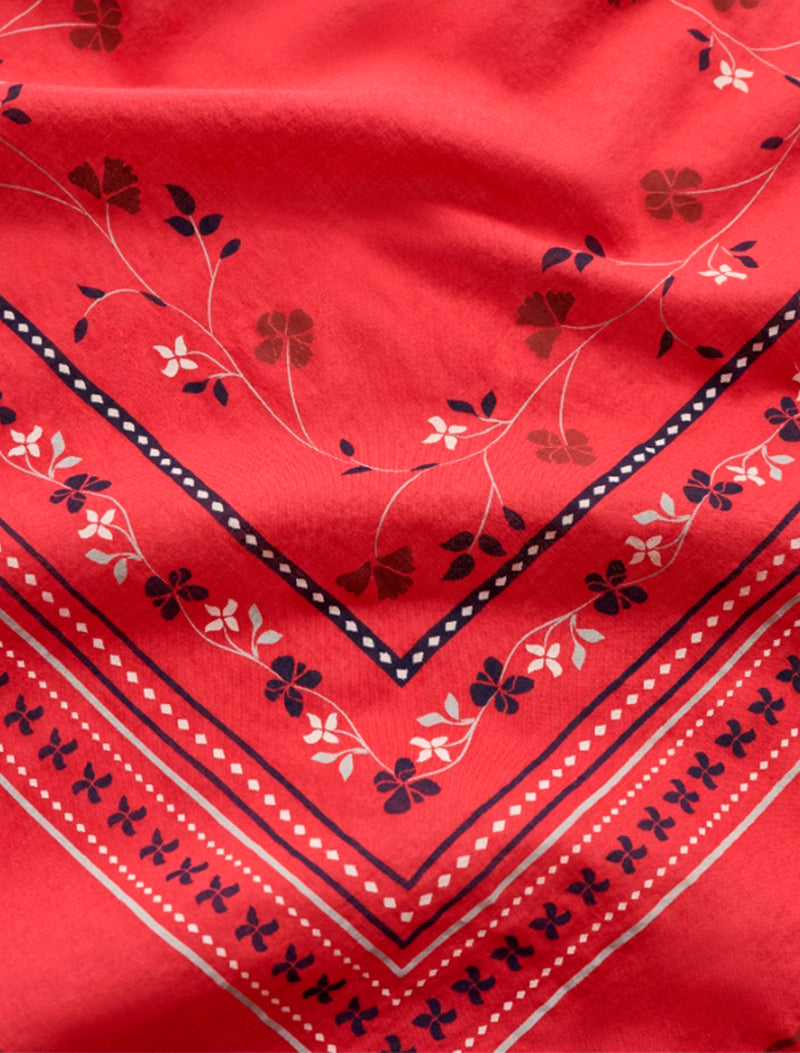 PAÑUELO FLORAL ROJO