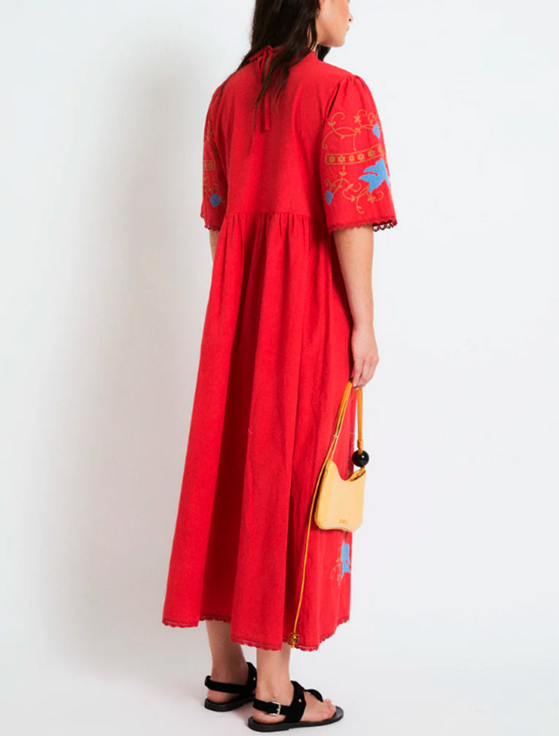 VESTIDO AMAPOLA EMBROIDERY ROJO
