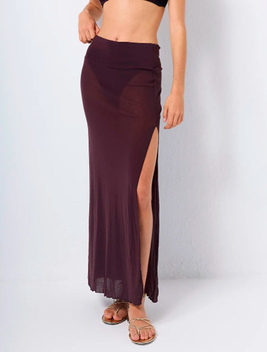 FALDA SARONG TULLE MARRON
