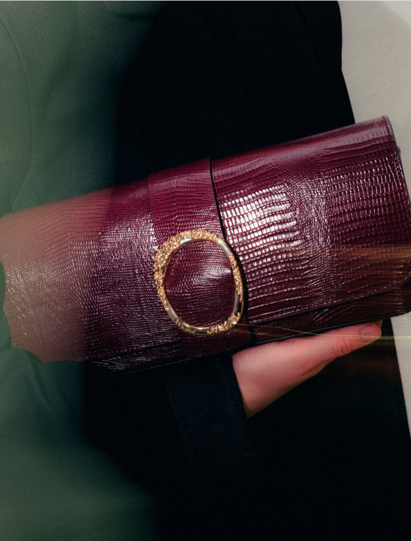 BOLSO LA BAGUETTE TEJUS VINO
