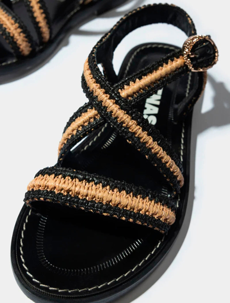 SANDALIAS DAMIANA RAFIA NEGRO