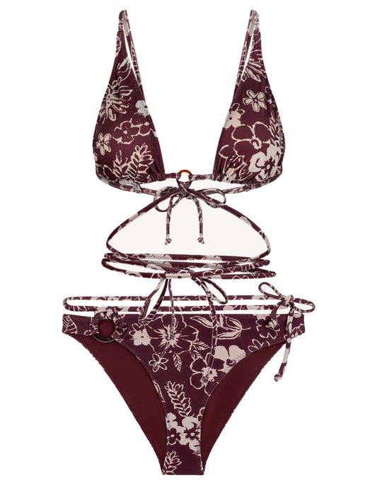 BIKINI CORAL FLOR BURDEOS