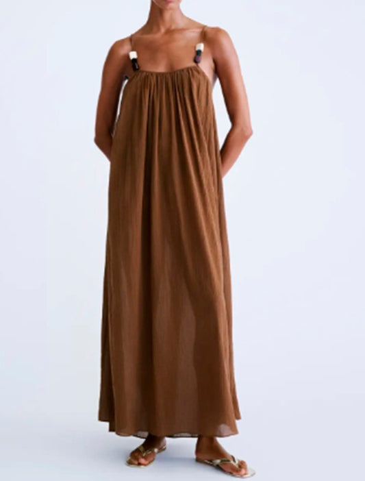 VESTIDO APRICOT MARRÓN