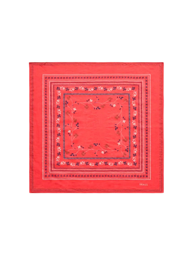 PAÑUELO FLORAL ROJO