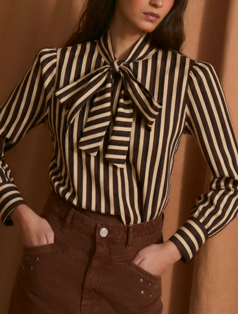 BLUSA LAZO TRIO MARRON