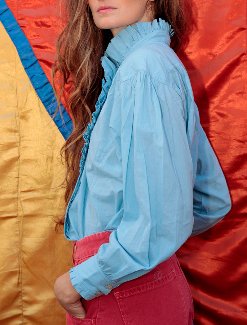 CAMISA MARIBEL VOILE AZUL