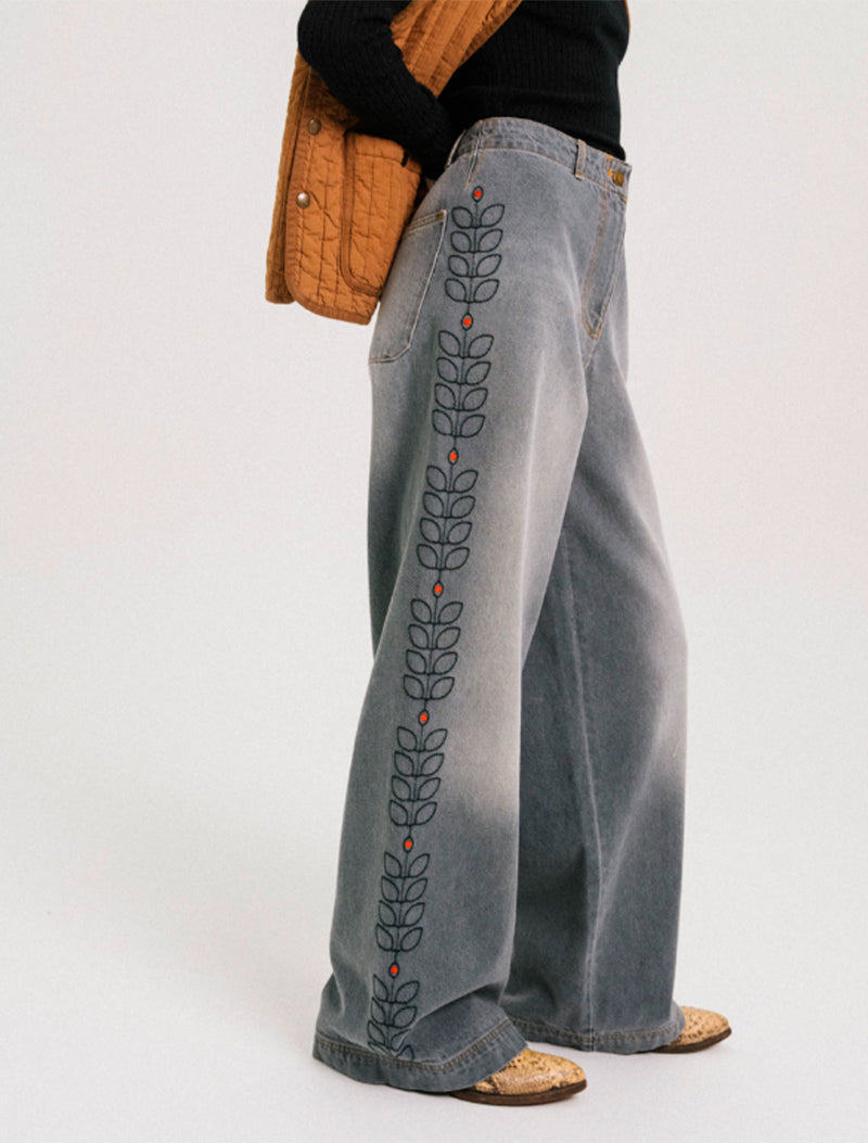VAQUERO EDEL GRIS BORDADOS